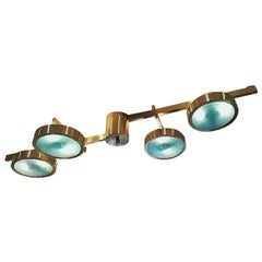 Brass and Murano Glass Ceiling Light