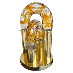 Brass and Murano Glass Lamp by Aldo Nason for Mazzega, Italy, 1970s
