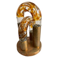 Lampe en laiton et verre de Murano par Aldo Nason pour Mazzega, Italie, 1970