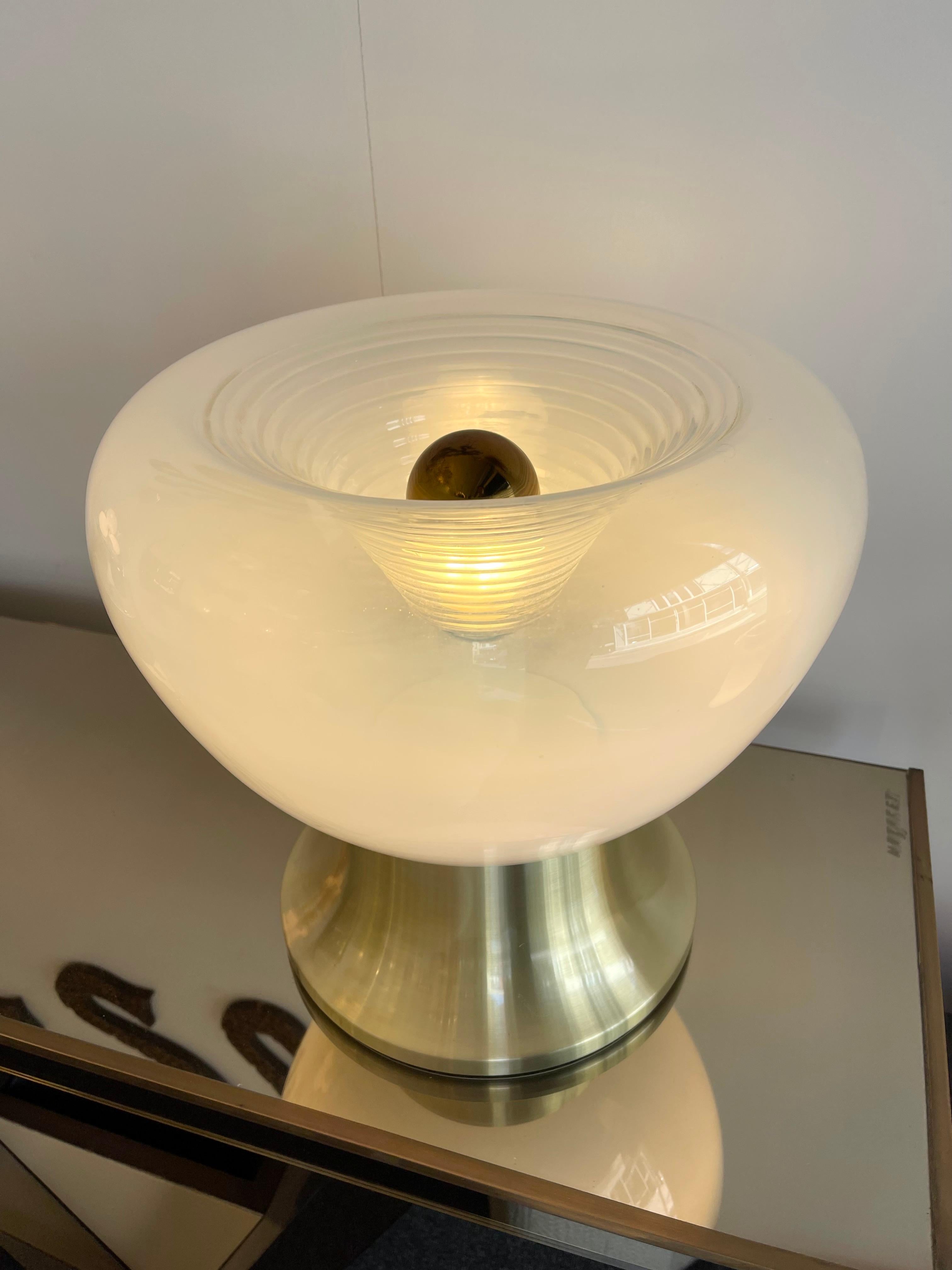 Brass and Murano Glass Lamp by VeArt, Italy, 1970s 6