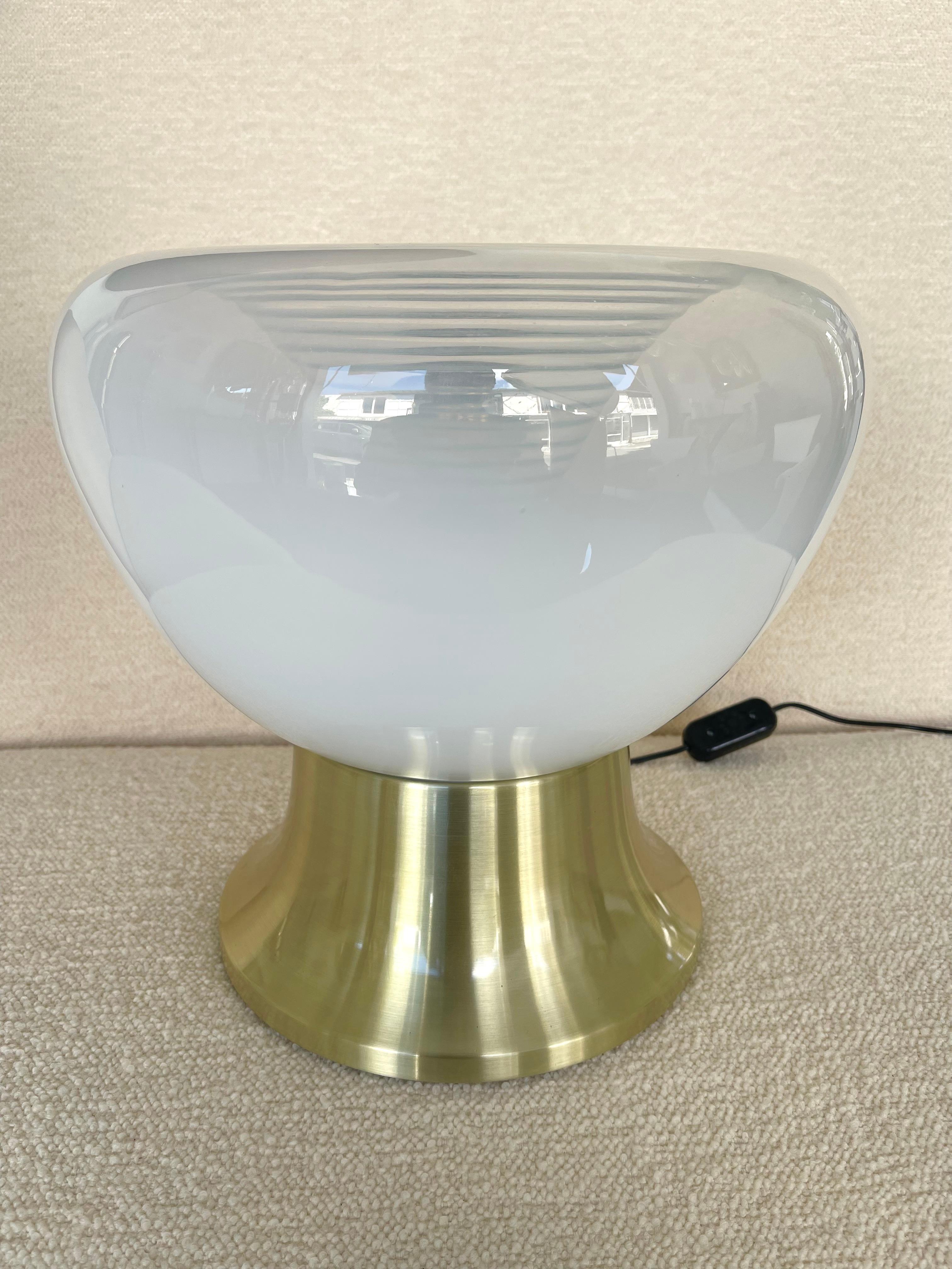 Italian Brass and Murano Glass Lamp by VeArt, Italy, 1970s
