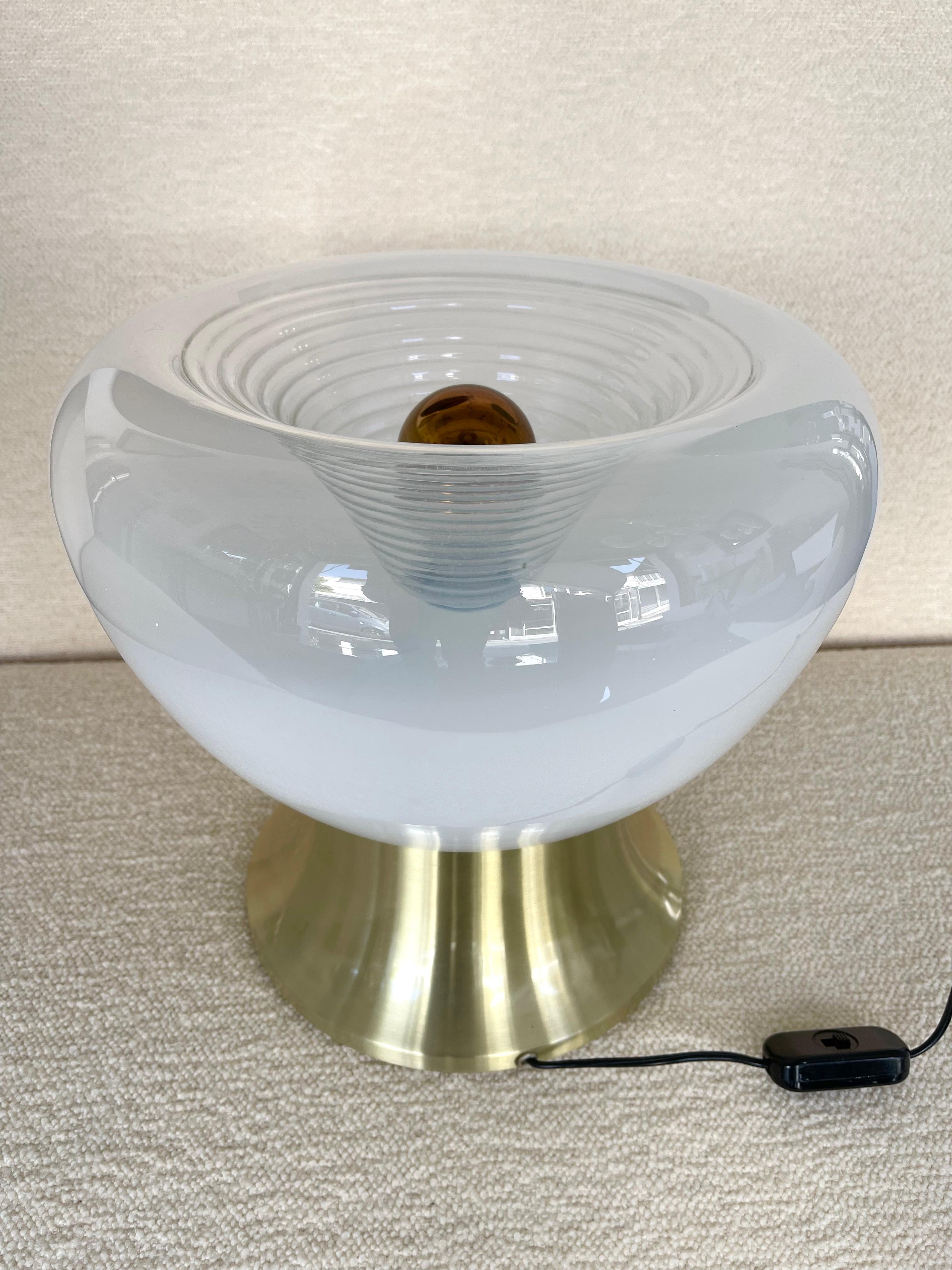 Brass and Murano Glass Lamp by VeArt, Italy, 1970s 3