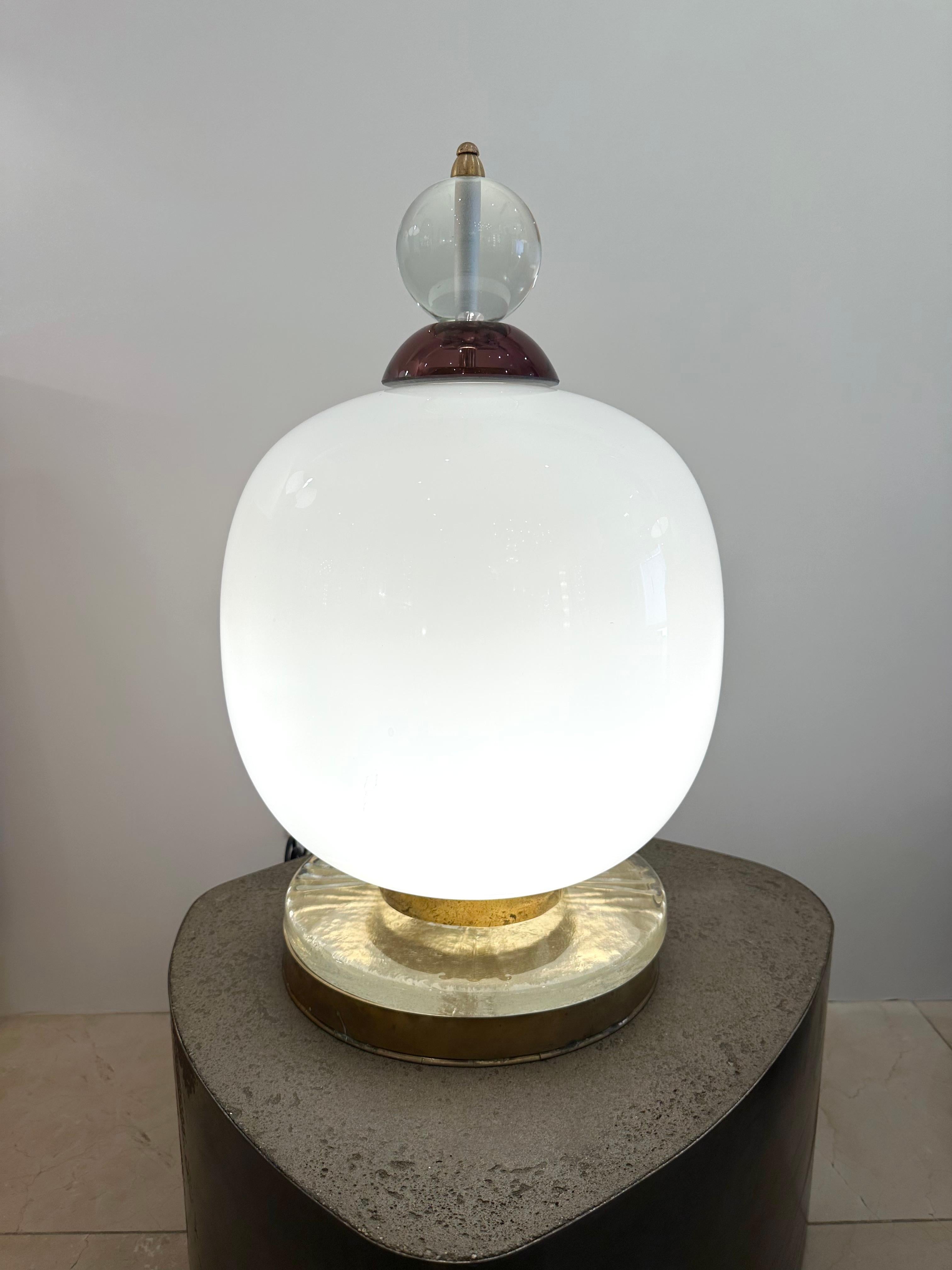 Brass and Murano Glass Lamp, Italy, 1990s For Sale 4