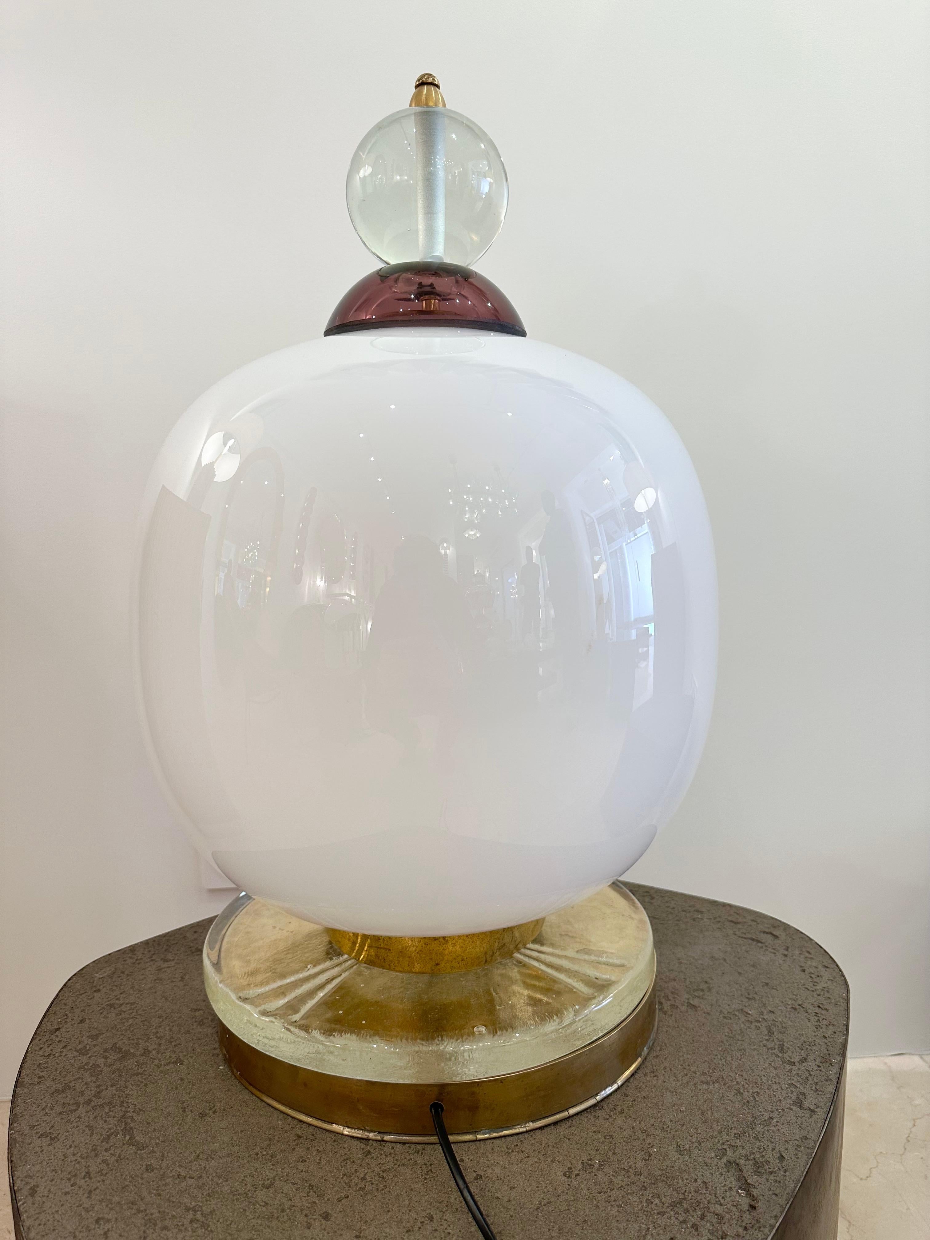 Brass and Murano Glass Lamp, Italy, 1990s For Sale 7