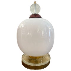 Lámpara de latón y cristal de Murano, Italia, años 90