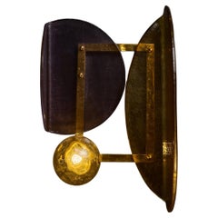 Brass and Murano Glass Large modernist Wall Sconces