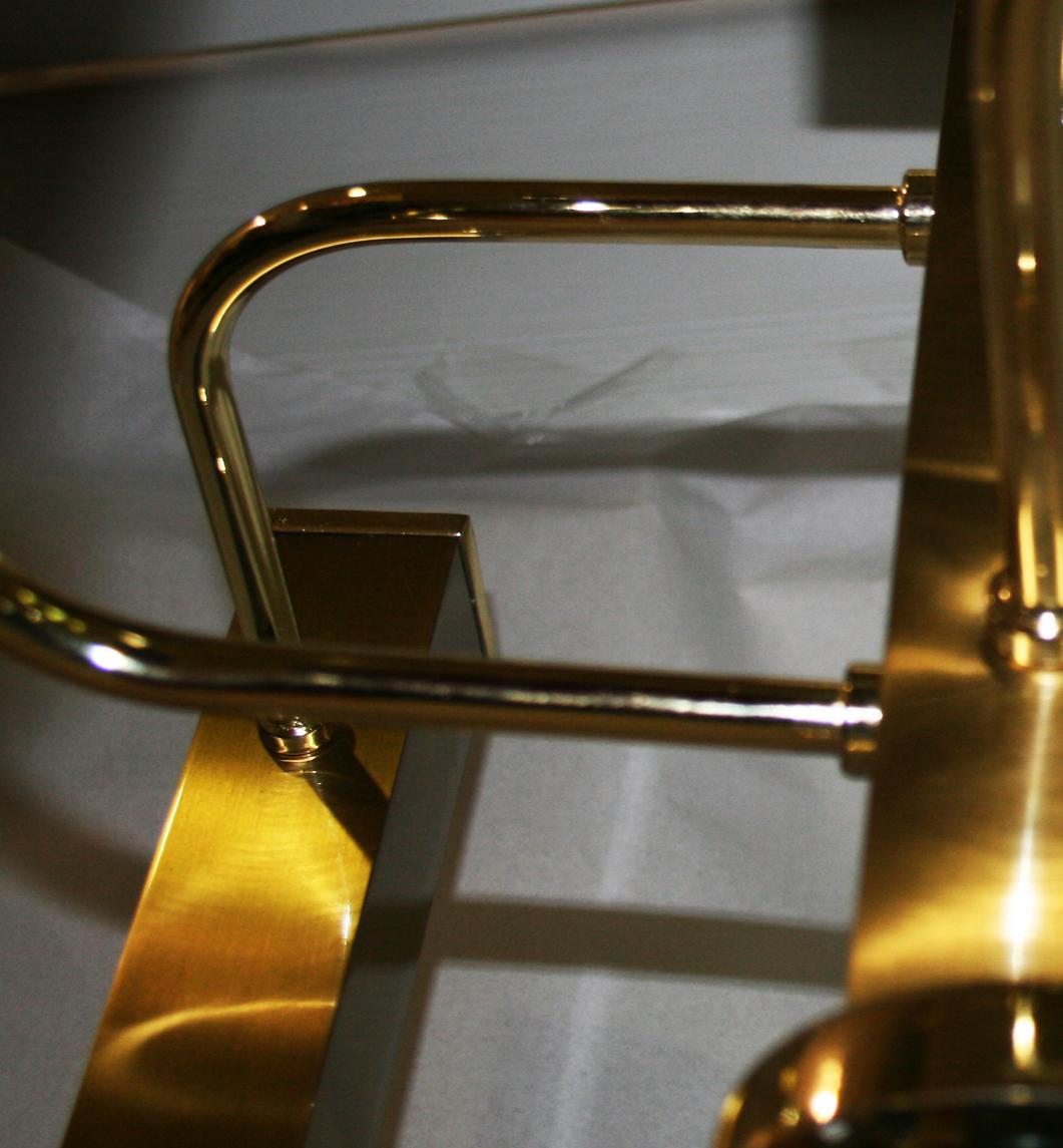 Midcentury Chandelier.Brass and Murano Glass Sciolari Style , Italy 1970s 2