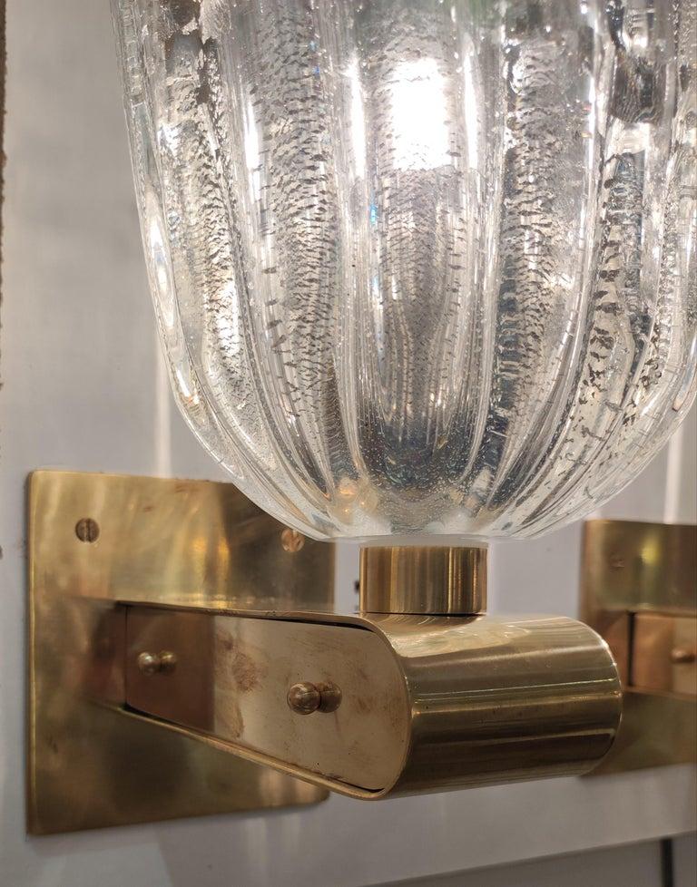 Lámpara de latón y cristal de Murano en venta 3
