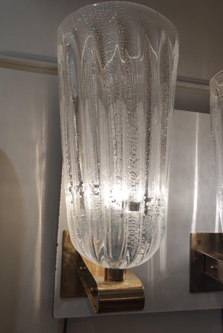 Lámpara de latón y cristal de Murano en venta 5