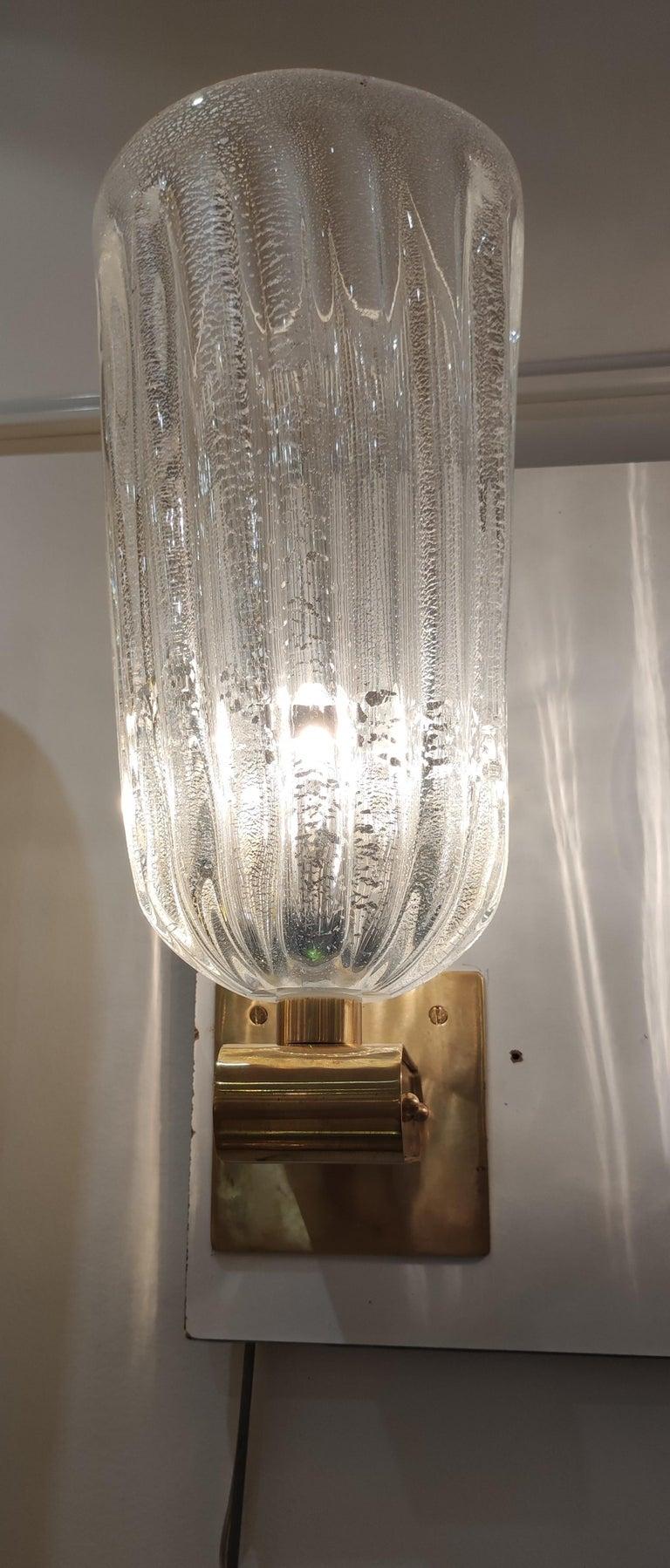 Lámpara de latón y cristal de Murano Moderno en venta