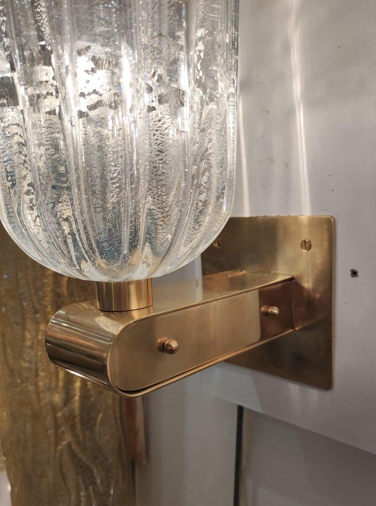 Lámpara de latón y cristal de Murano en venta 1