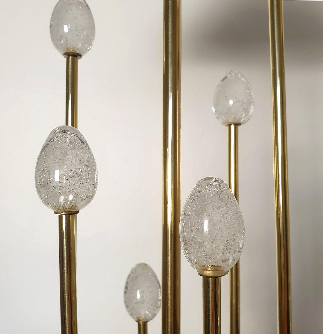 Brass and Murano glass table lamps, Italy - a pair For Sale 2