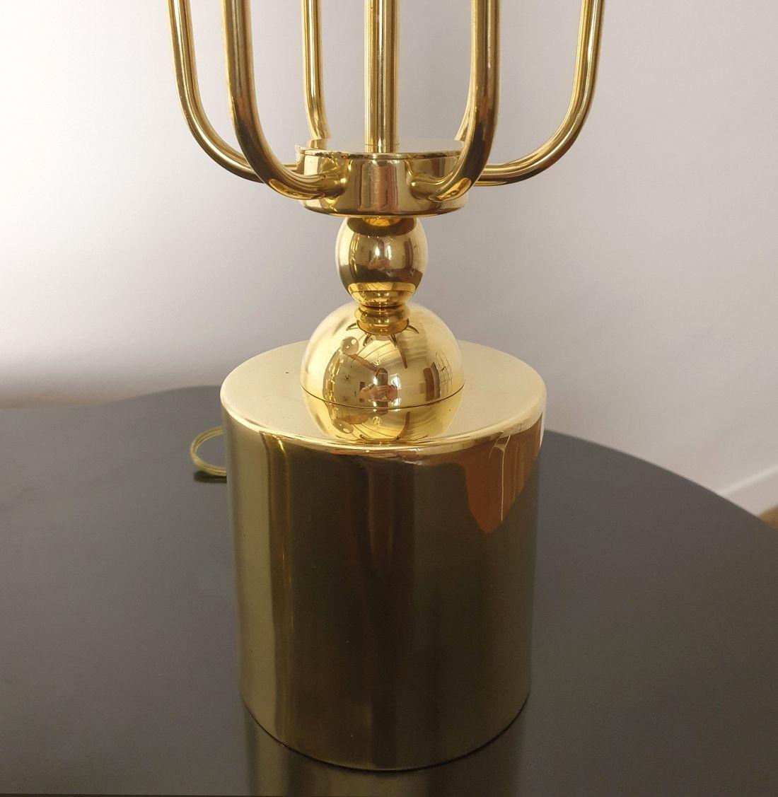Brass and Murano glass table lamps, Italy - a pair For Sale 3