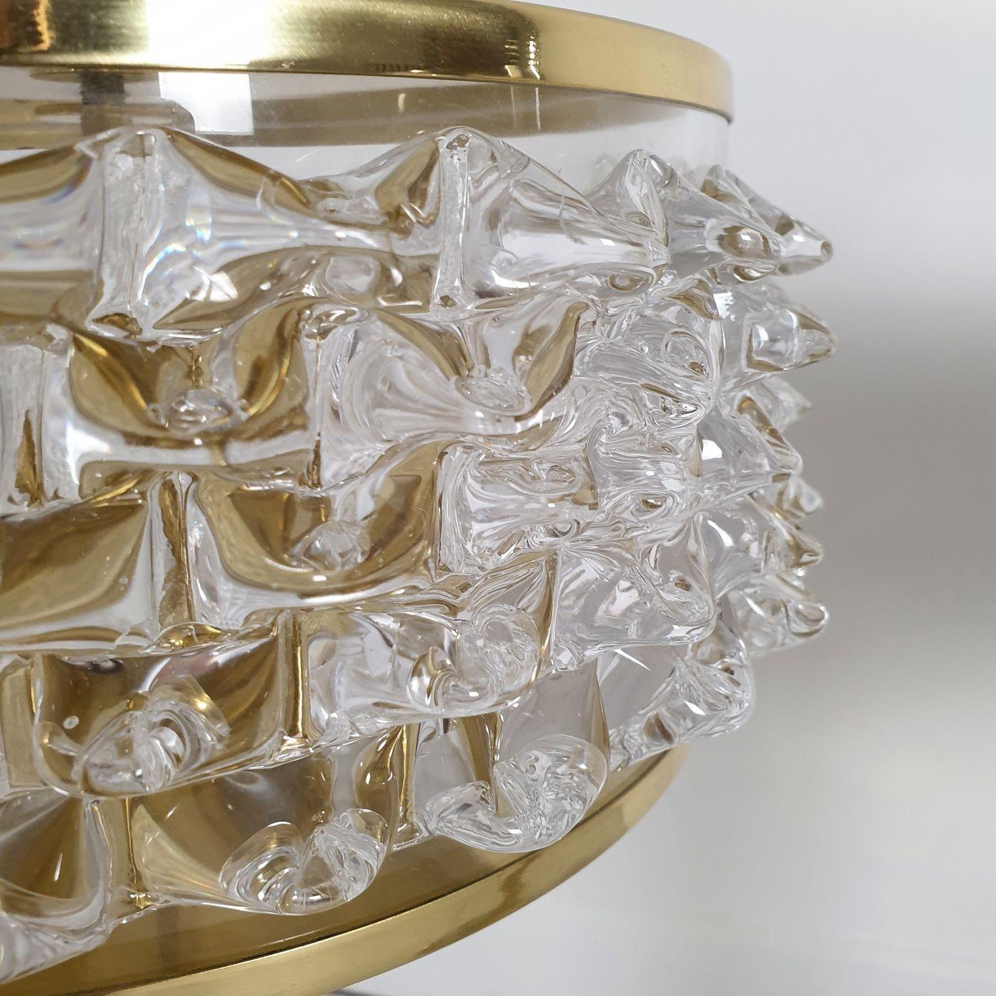 Lampes de table en laiton et verre de Murano Italie - une paire en vente 6
