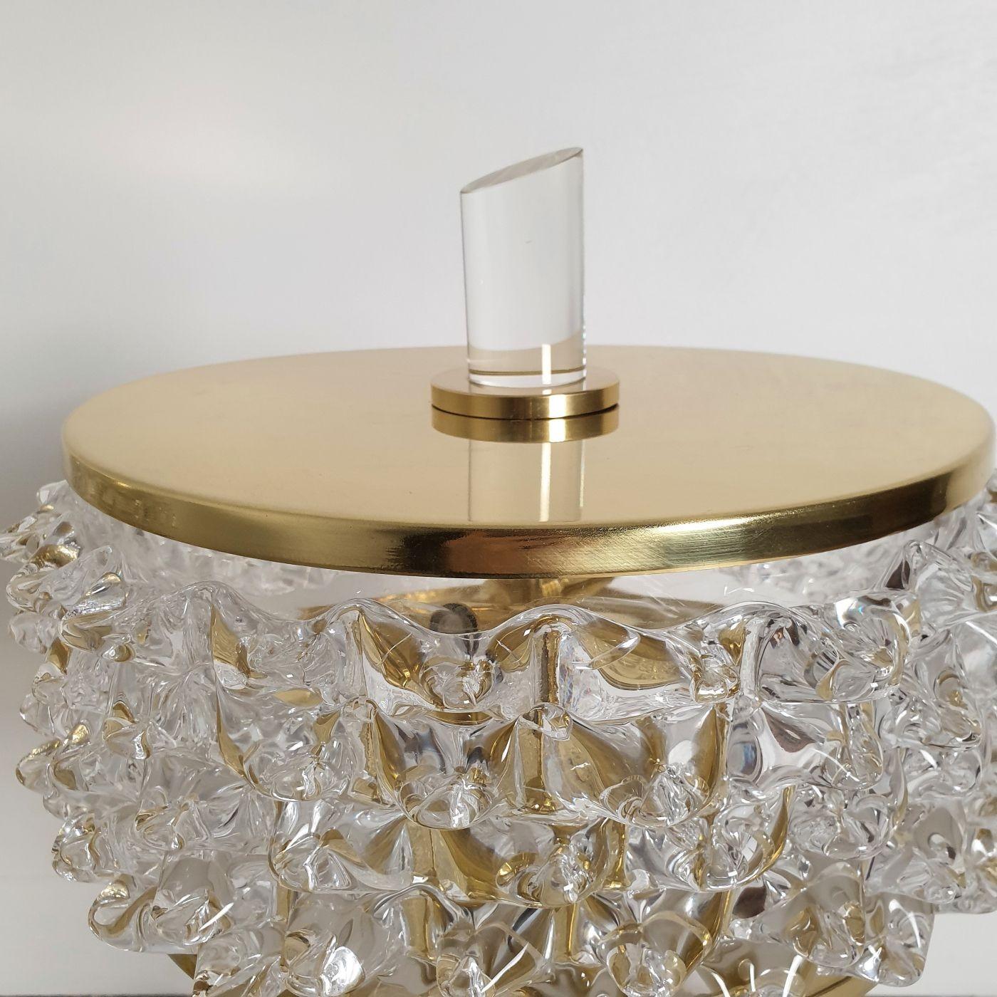 Lampes de table en laiton et verre de Murano Italie - une paire en vente 1