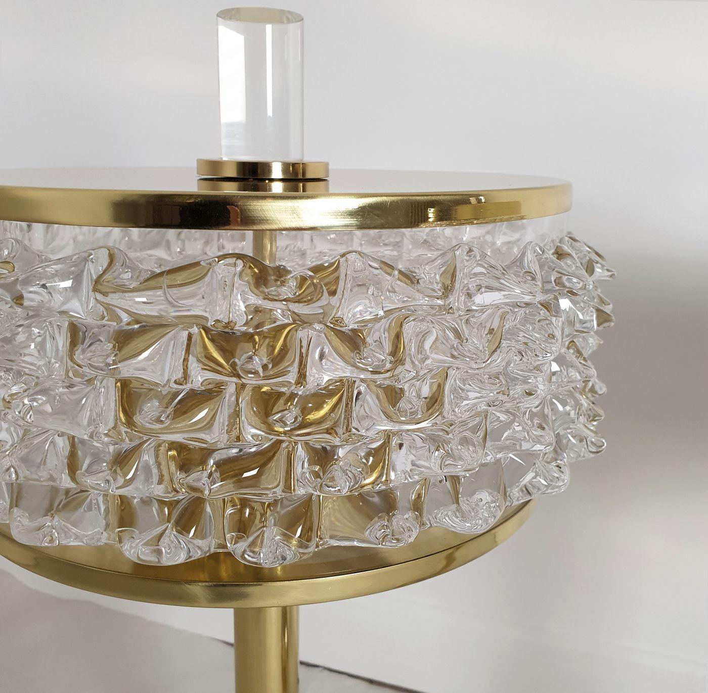 Lampes de table en laiton et verre de Murano Italie - une paire en vente 2