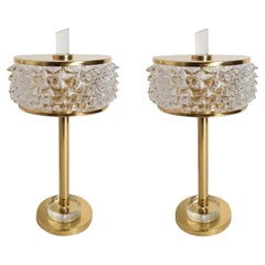 Tischlampen aus Messing und Murano-Glas Italien - ein Paar