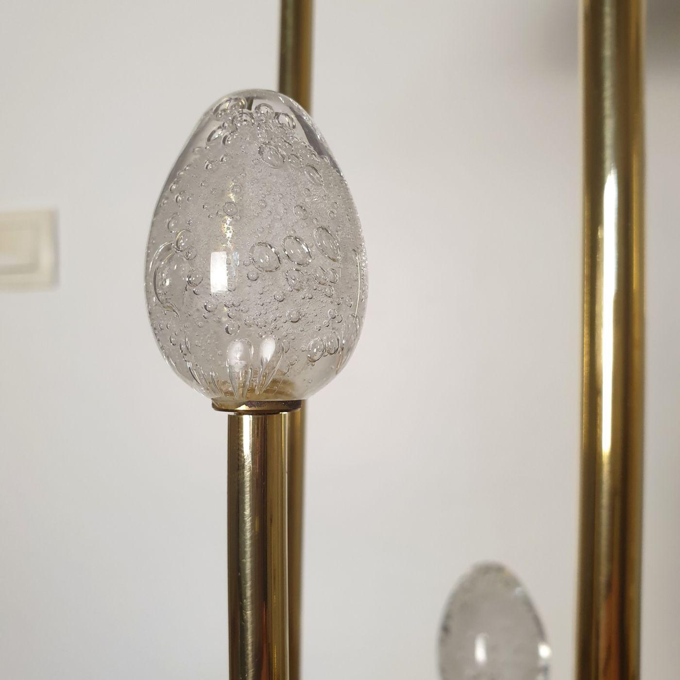 Lampes de table en laiton et verre de Murano, Italie - une paire en vente 4