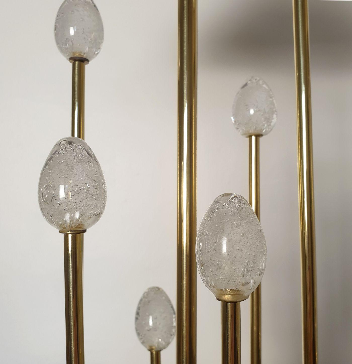 Lampes de table en laiton et verre de Murano, Italie - une paire en vente 2
