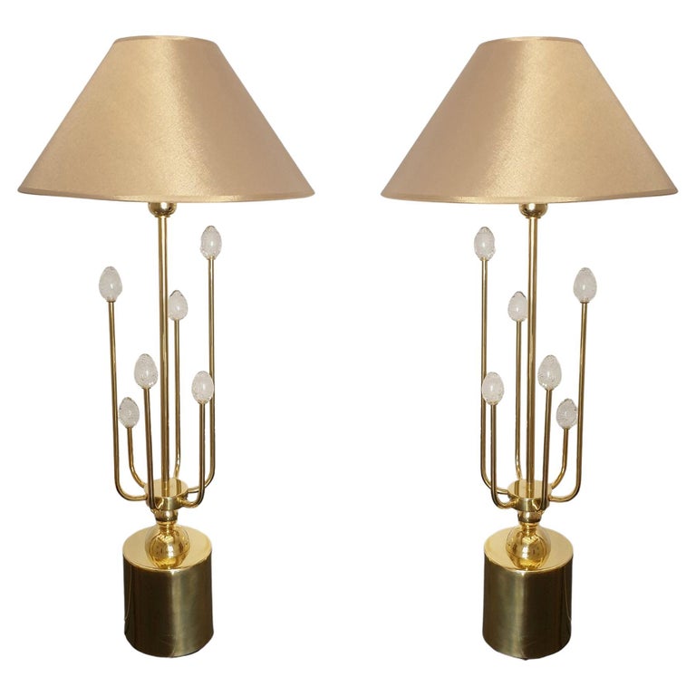 MidCentury Modern Italian table lamps, Sciolari Style, a Pair For Sale