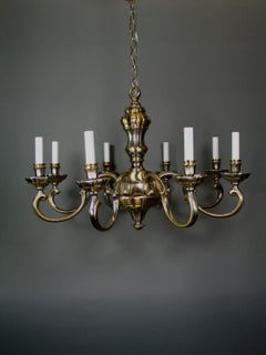 Italian Mid Century Chandelier, Brass & Nickel, 1960s Design