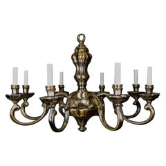 Vintage Italian Mid Century Brass and Nickel Chandelier