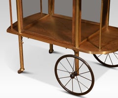 Brass and oak drinks trolly