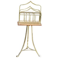 Brass and Oak Revolving Canterbury