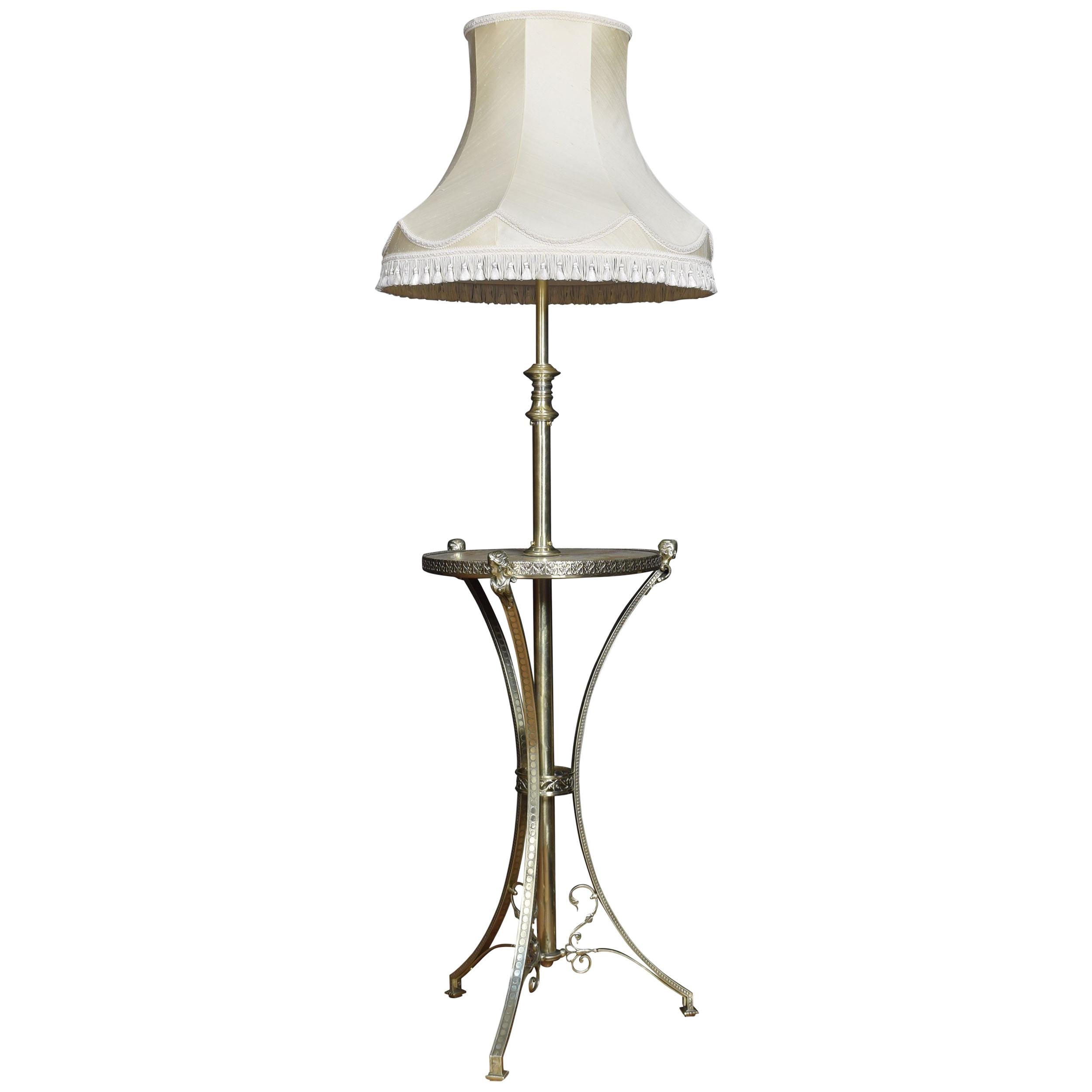 Brass and Onyx Adjustable Standard Lamp For Sale