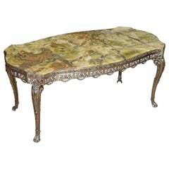 Antique Brass and Onyx Coffee Table