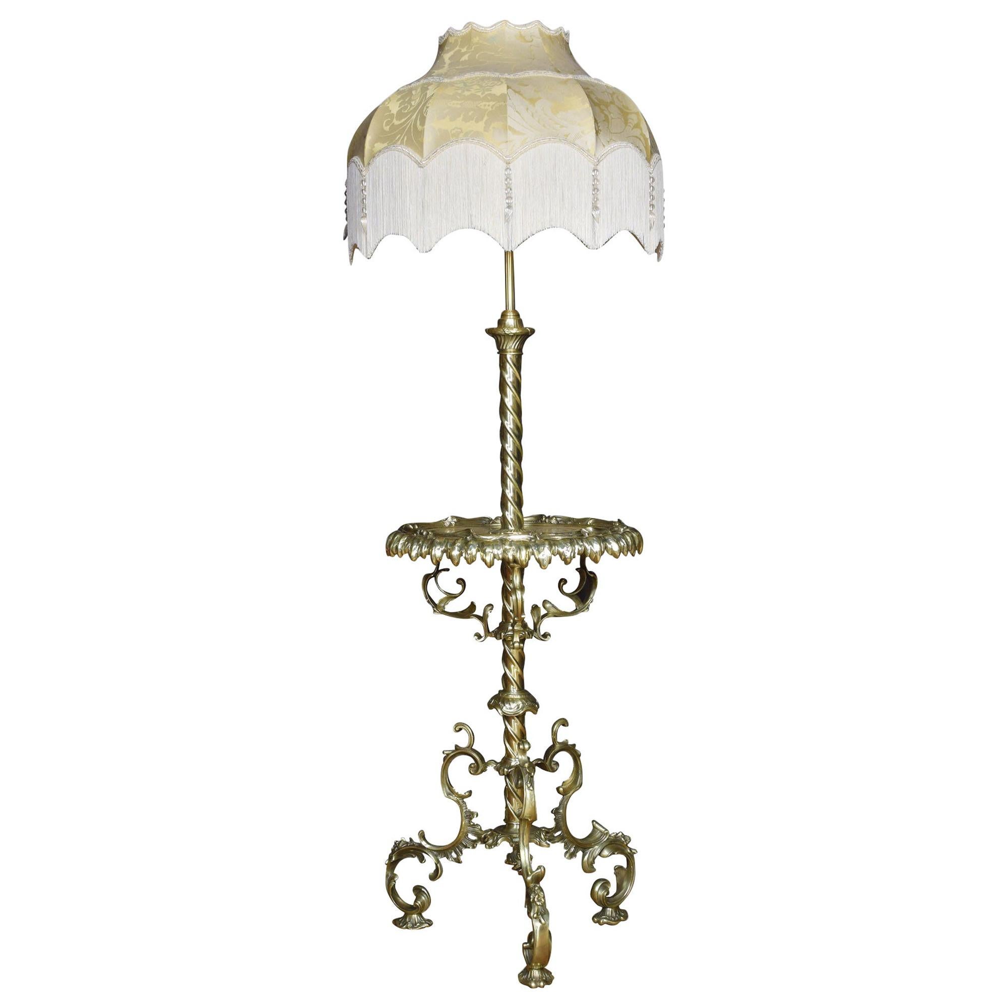 Brass and Onyx Standard Lamp