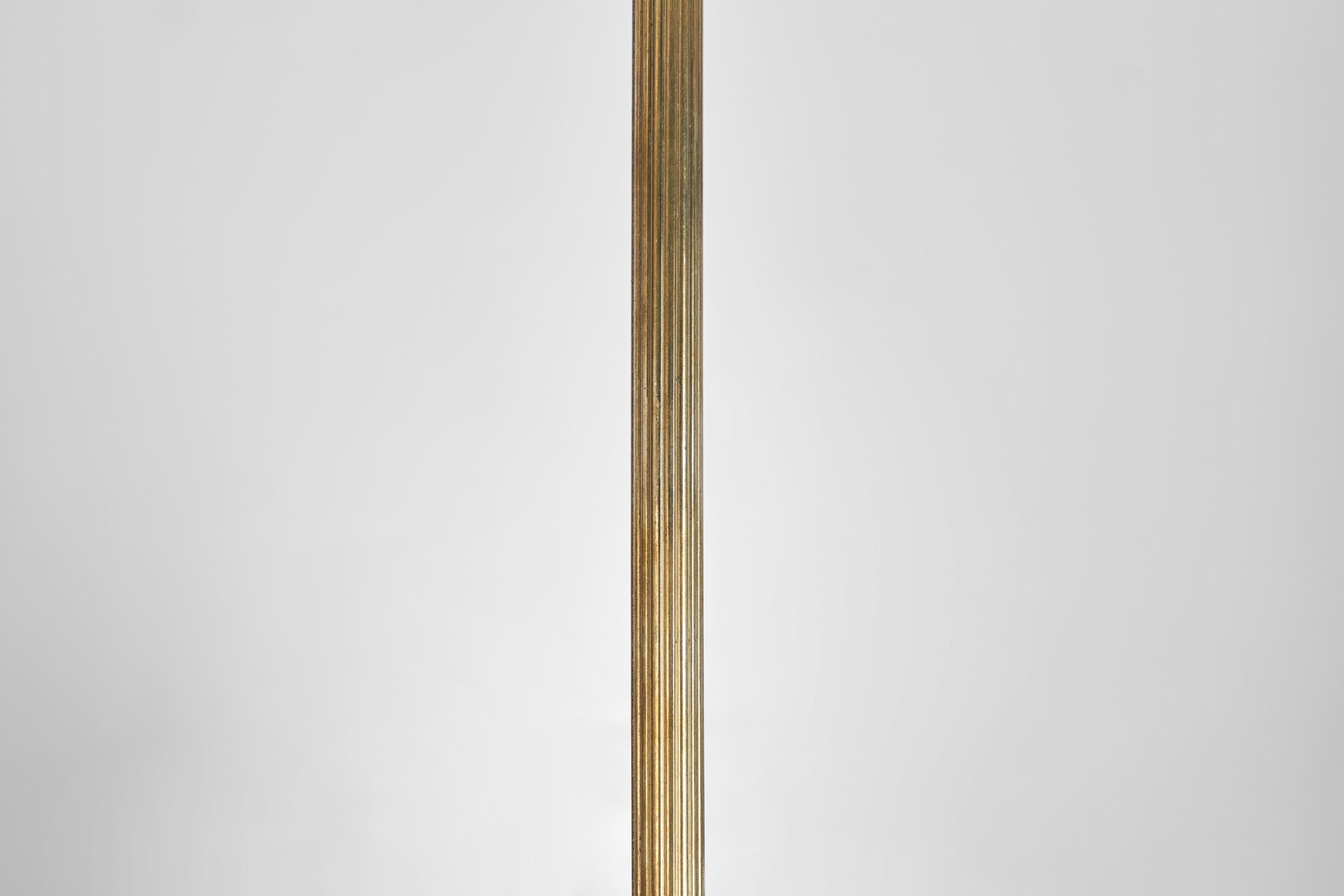 Brass and Opal Glass Chandelier by Idman Oy, Finland Mid-20th Century For Sale 4