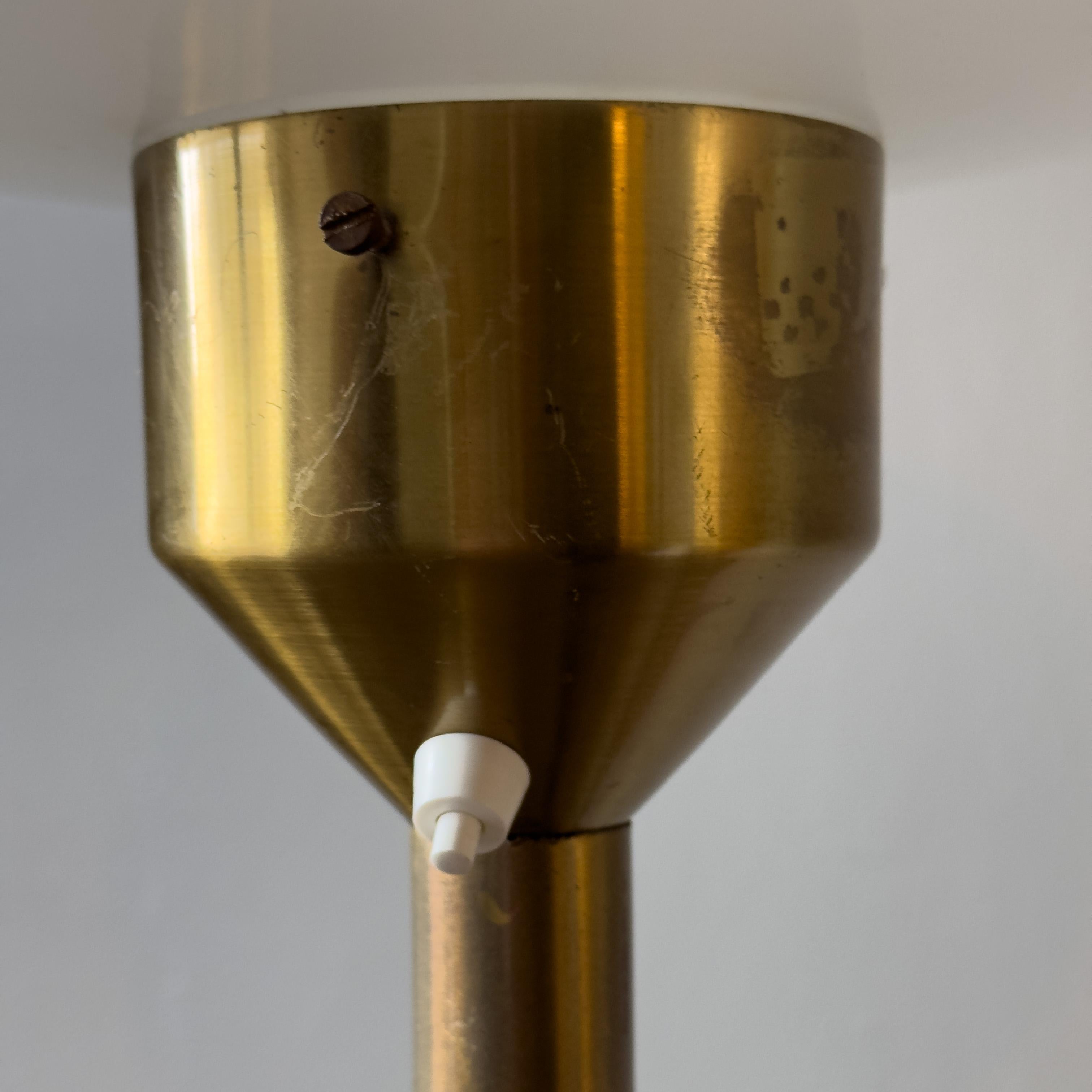 Brass and Opal Glass/ Floor Lamp / Hotel Praha, 1970s In Good Condition For Sale In London, GB