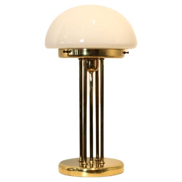 Brass and Opal Glass Table Lamp