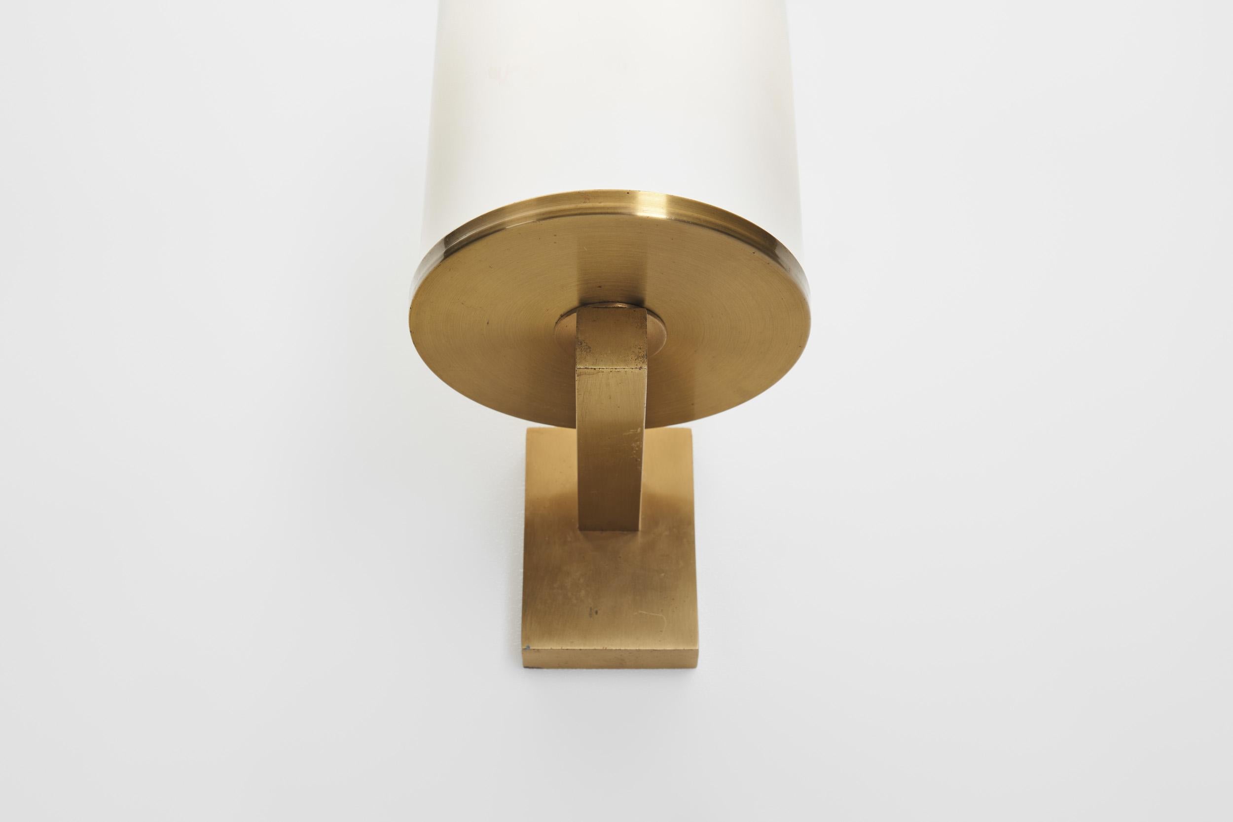 Brass and Opal Wall Light by Atelier Jean Perzel, France Early 20th century For Sale 10