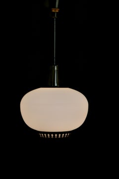 Brass and Opaline pendant by Hans Bergström