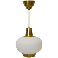 Brass and Opaline pendant by Hans Bergström