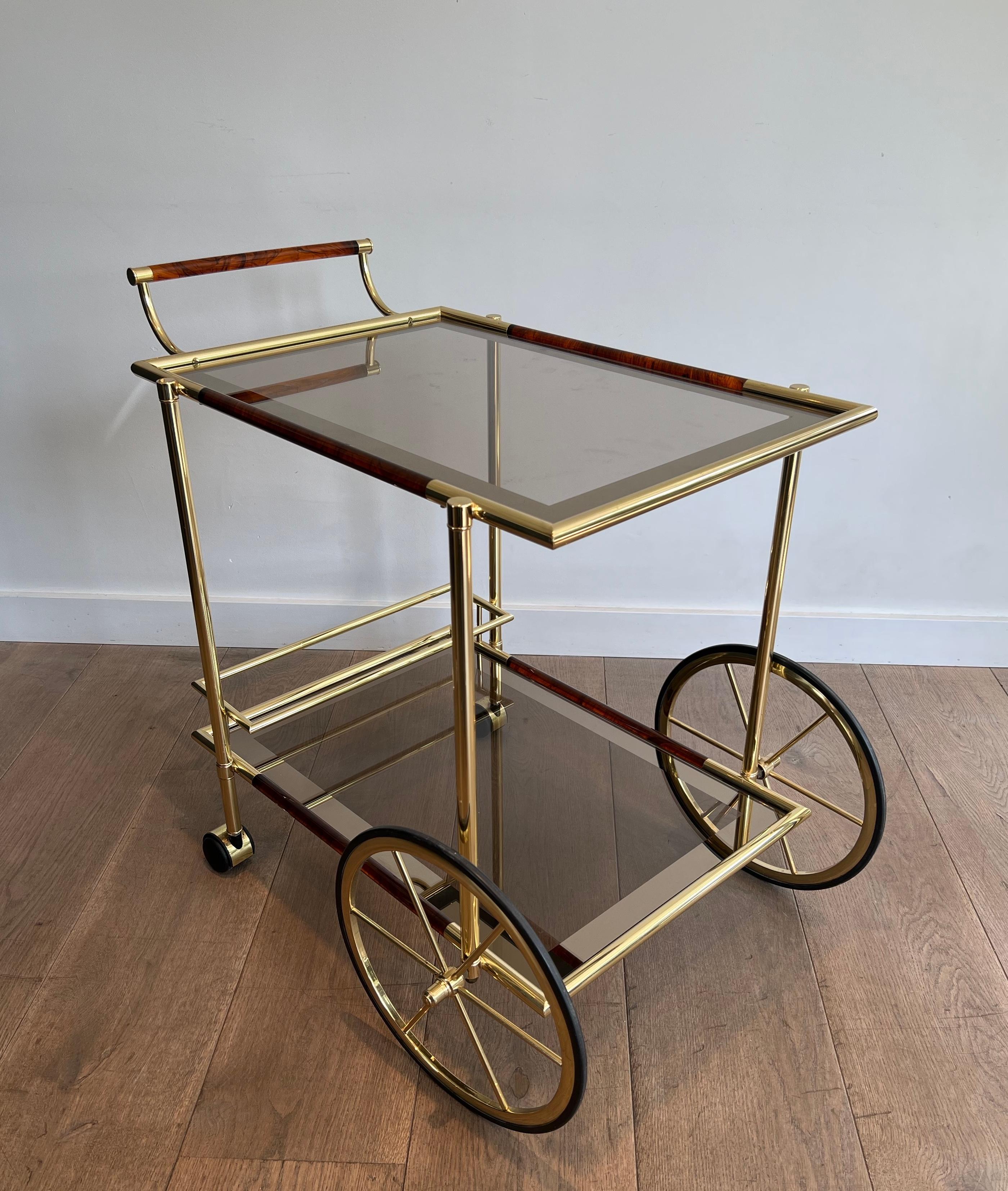 Brass and Orange-Red Celluloid Drinks Trolley 13