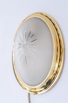 Brass and original cut glass Ceiling or wall lamp vienna around 1920s