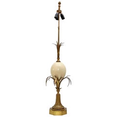 Brass and Ostrich Shell Lamp by Maison Charles