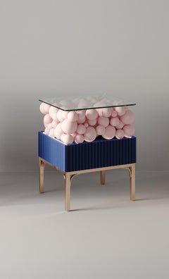 Brass And Painted Bubbles Decorative Bedside Table by PANOPTIKUM COLLECTIONS