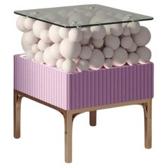 Comodino decorativo in ottone e bolle dipinte di PANOPTIKUM COLLECTIONS