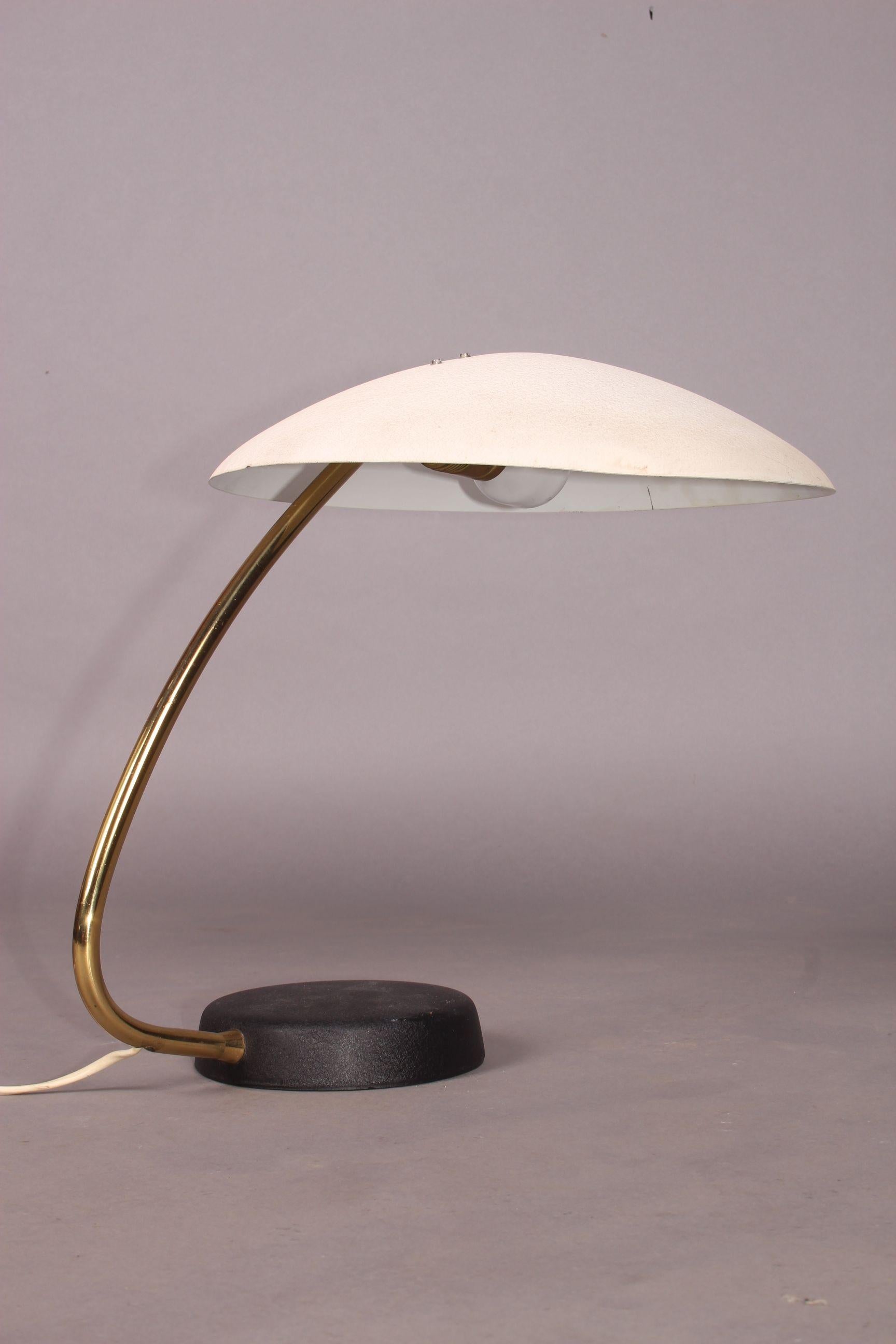 Mid-20th Century Brass and Painted Metal Table Lamp