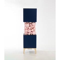 Mobile decorativo in ottone e bolle rosa pastello di PANOPTIKUM COLLECTIONS