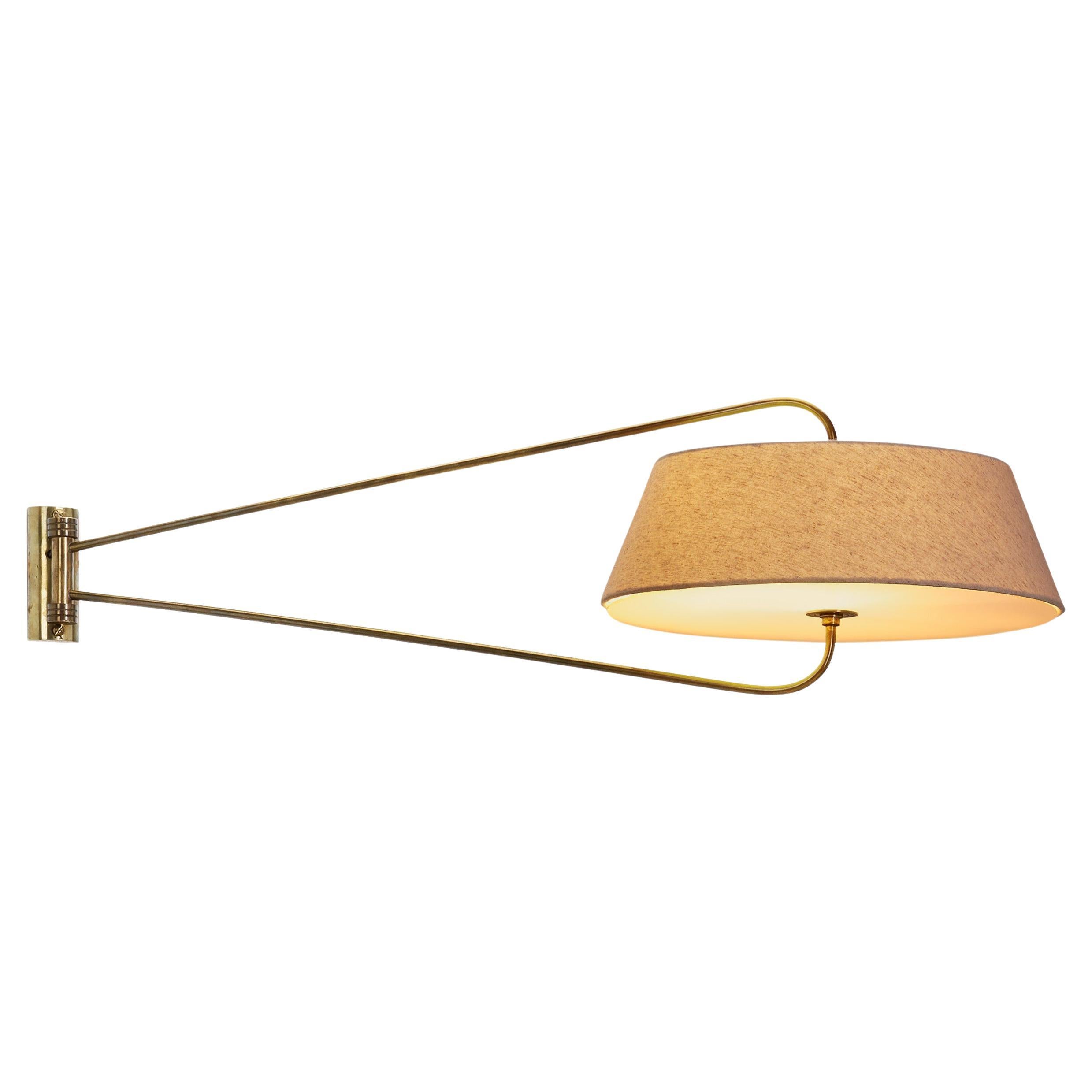 Brass and Perspex Wall Lamp, France ca 1950s For Sale