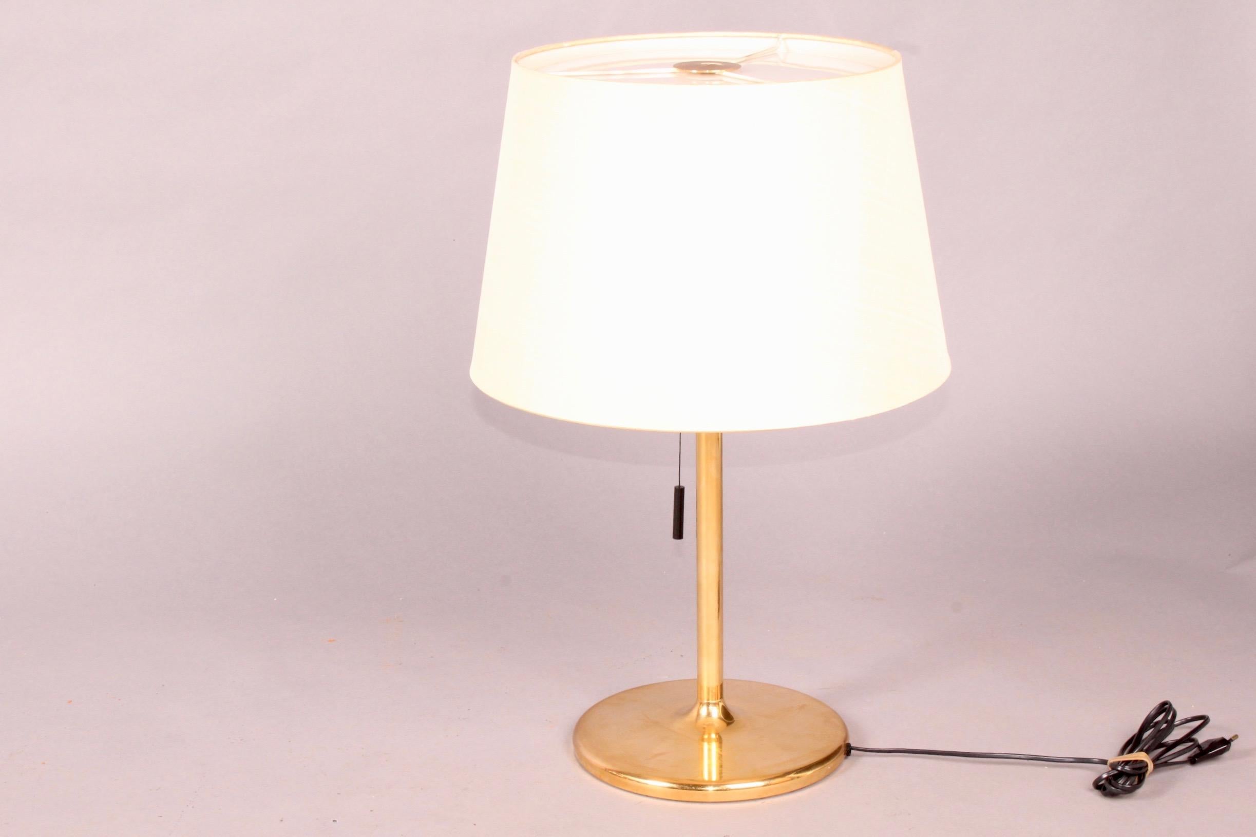 European Brass and Plexiglass Table Lamp
