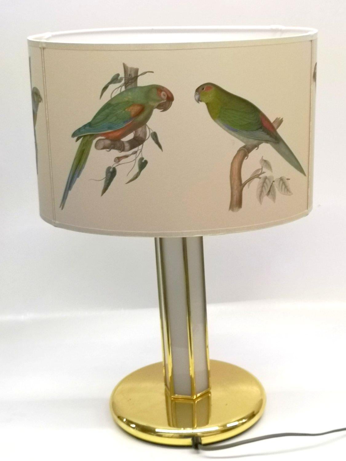 Mid-Century Modern Brass and Plexiglass Table Lamp, Hollywood Regency Style, '50093'