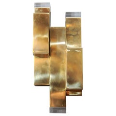 Brass and Plexiglass Wall Sconces by Glustin Luminaires