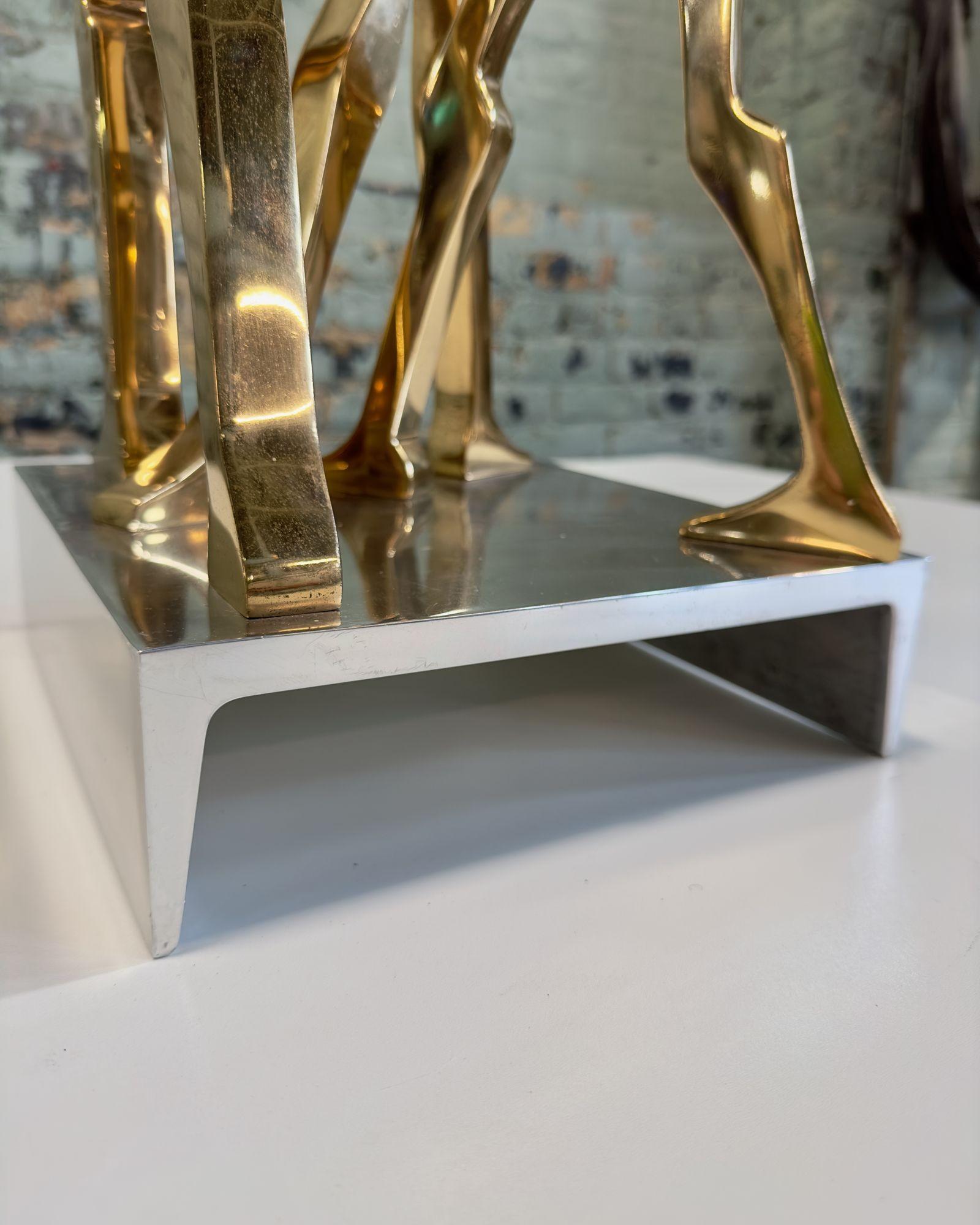 Brass and Polished Aluminum Figurative Sculpture attributed Jean Arp, 1970 For Sale 5