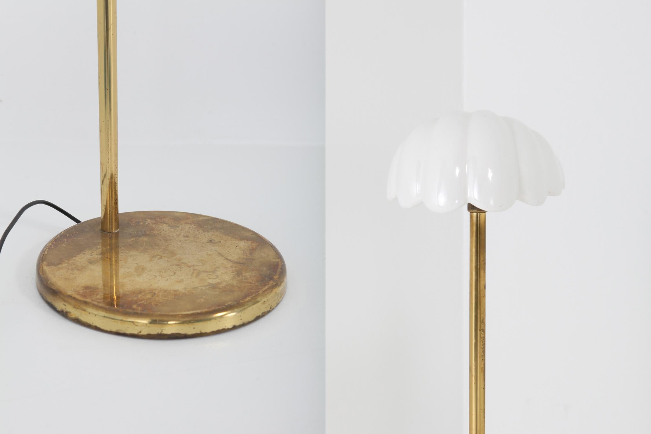 European Brass and Porcelain Adjustable Angelo brotto Floor Lamp